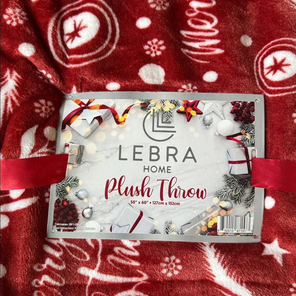 Lebra Home Red Merry Christmas Plush Throw Blanket